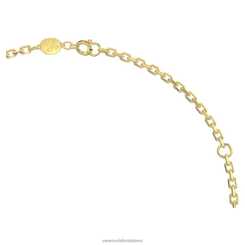 dextera prívesok v tvare osemuholníka, biele, pozlátené B8ZNT251 Swarovski šperky