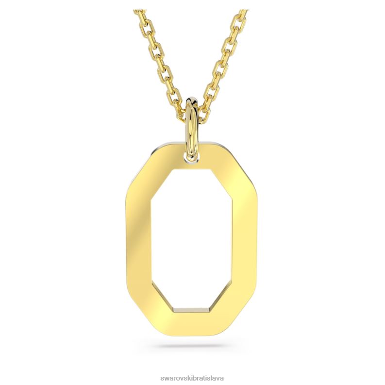 dextera prívesok v tvare osemuholníka, biele, pozlátené B8ZNT251 Swarovski šperky