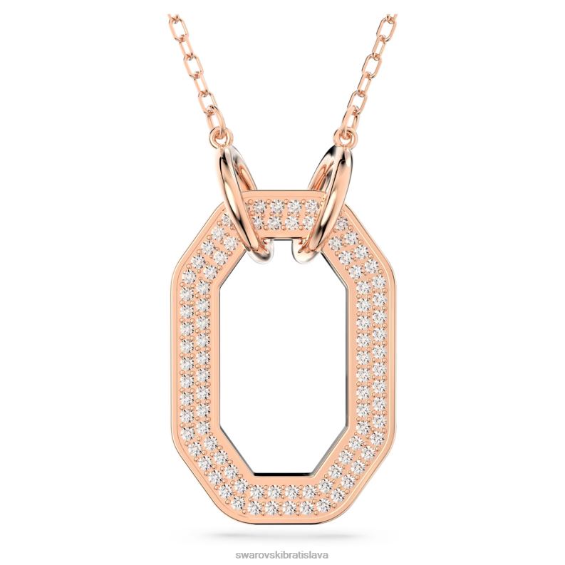 dextera prívesok v tvare osemuholníka, biele, pozlátené ružovým zlatom B8ZNT234 Swarovski šperky