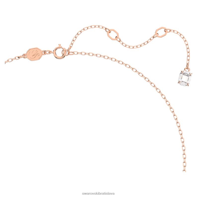 dextera prívesok v tvare osemuholníka, biele, pozlátené ružovým zlatom B8ZNT234 Swarovski šperky