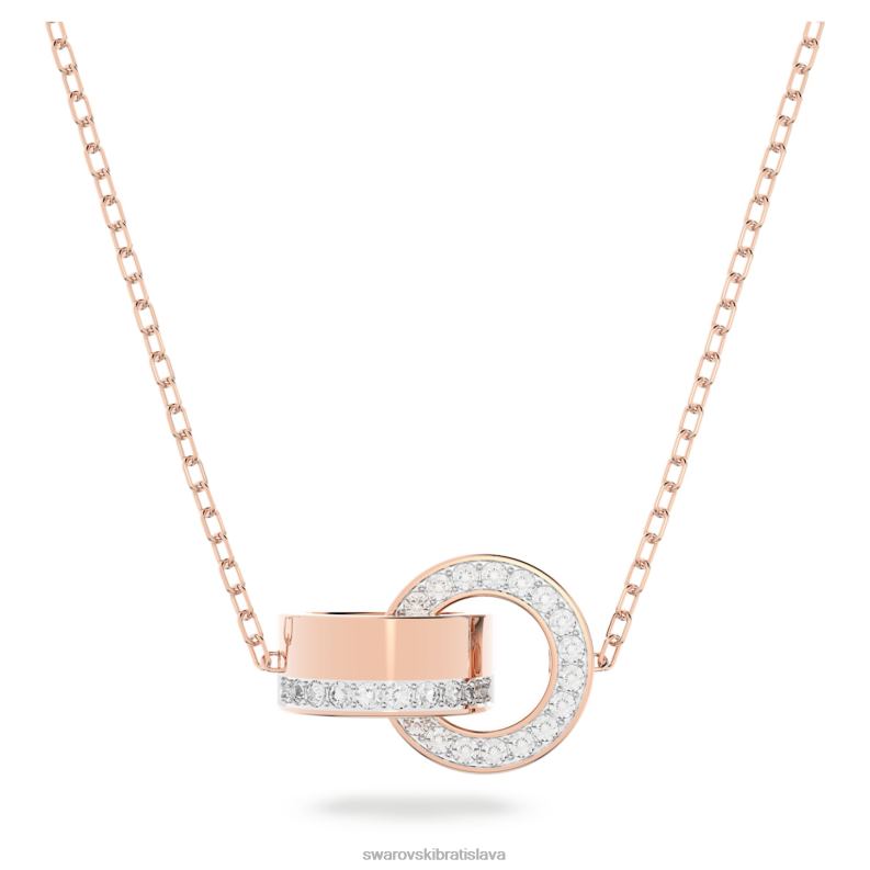 dutý prívesok zámková slučka, biela, pozlátená ružovým zlatom B8ZNT215 Swarovski šperky