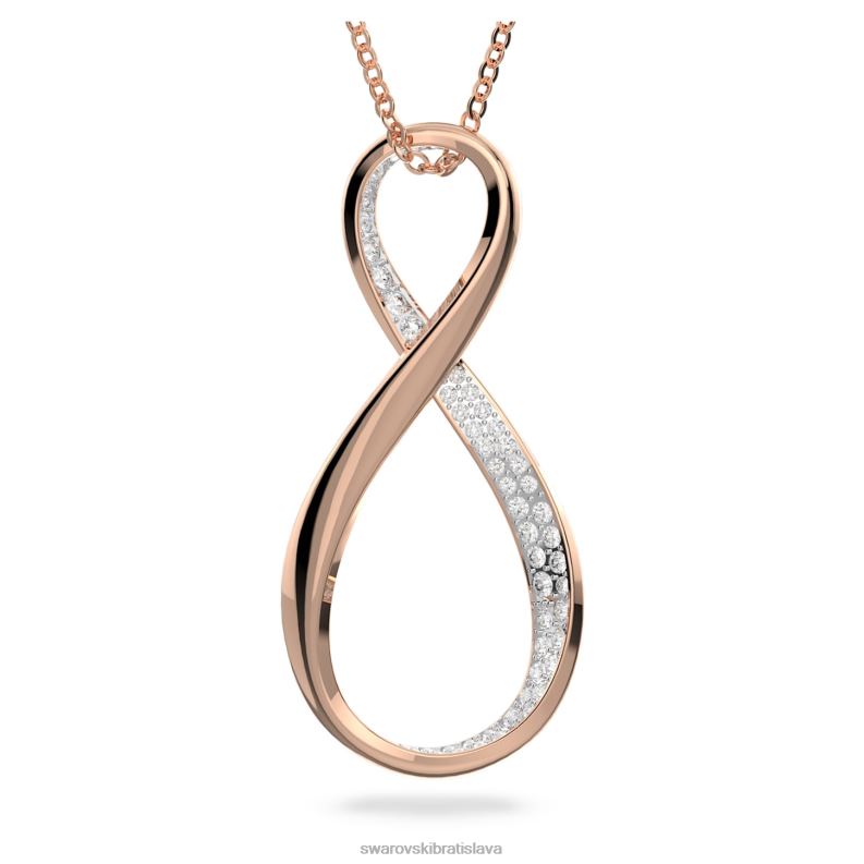 existuje prívesok nekonečno, biela, pozlátená ružovým zlatom B8ZNT219 Swarovski šperky