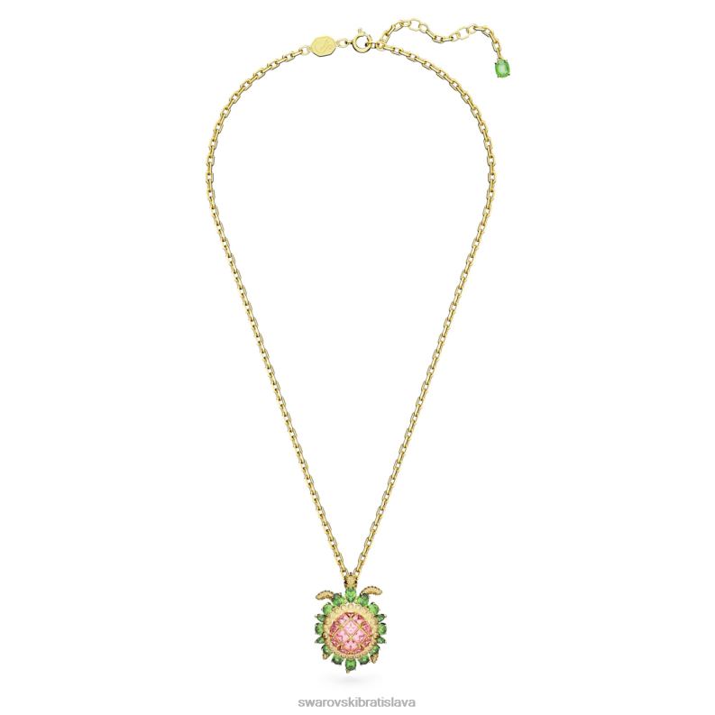 idylický prívesok korytnačka, viacfarebná, pozlátená B8ZNT165 Swarovski šperky
