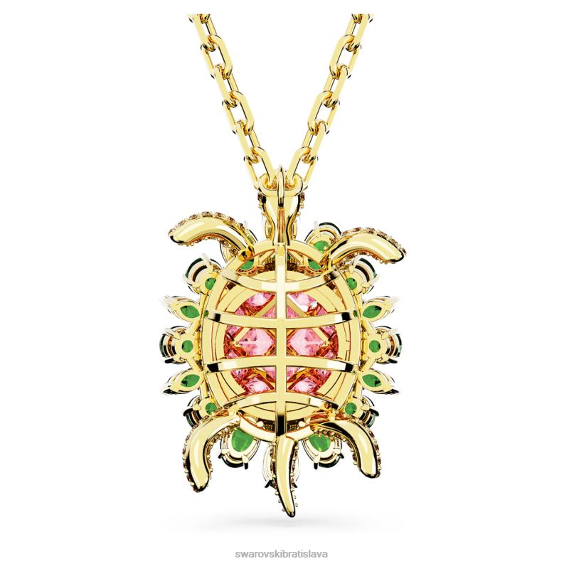 idylický prívesok korytnačka, viacfarebná, pozlátená B8ZNT165 Swarovski šperky