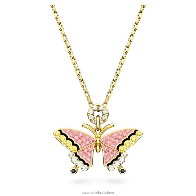 idylický prívesok motýľ, viacfarebný, pozlátený B8ZNT162 Swarovski šperky
