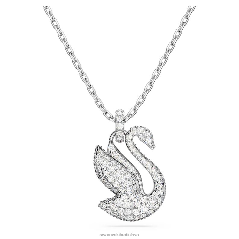 ikonický prívesok labuť labuť, biela, rhodiovaná B8ZNT233 Swarovski šperky
