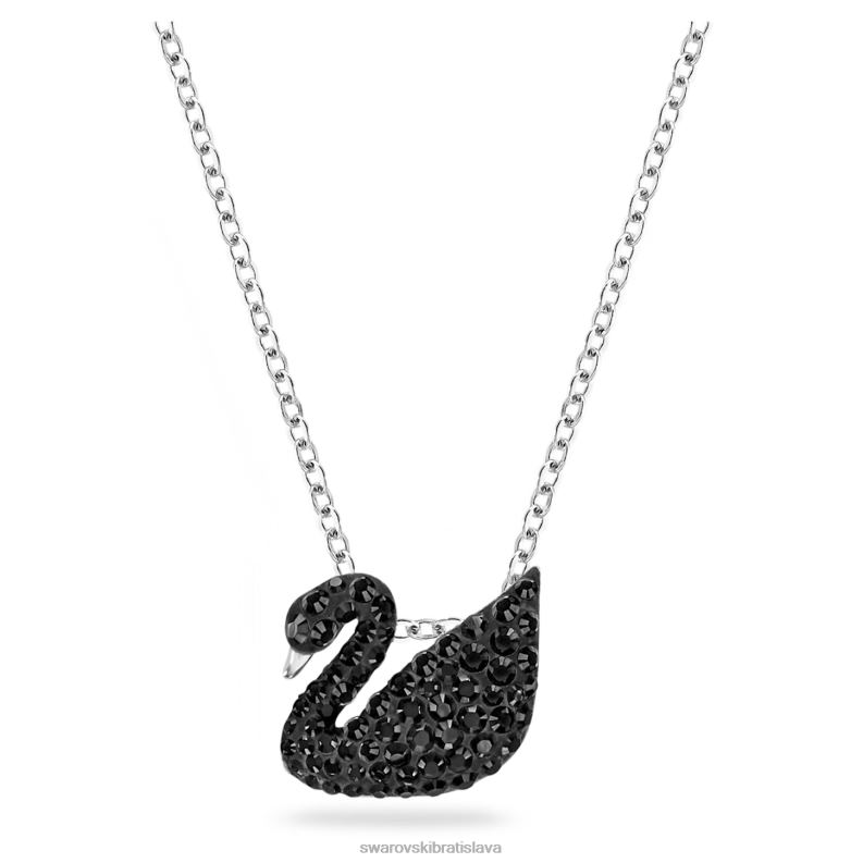 ikonický prívesok labuť labuť, čierna, rhodiovaná B8ZNT201 Swarovski šperky