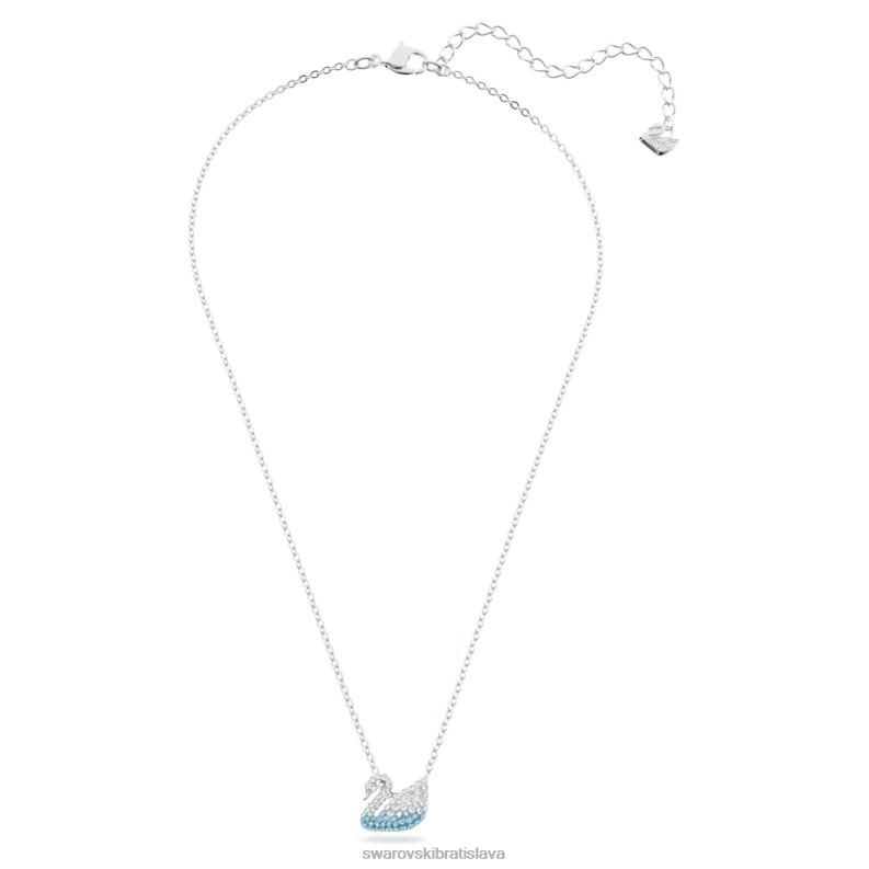 ikonický prívesok labuť labuť, modrá, rhodiovaná B8ZNT198 Swarovski šperky