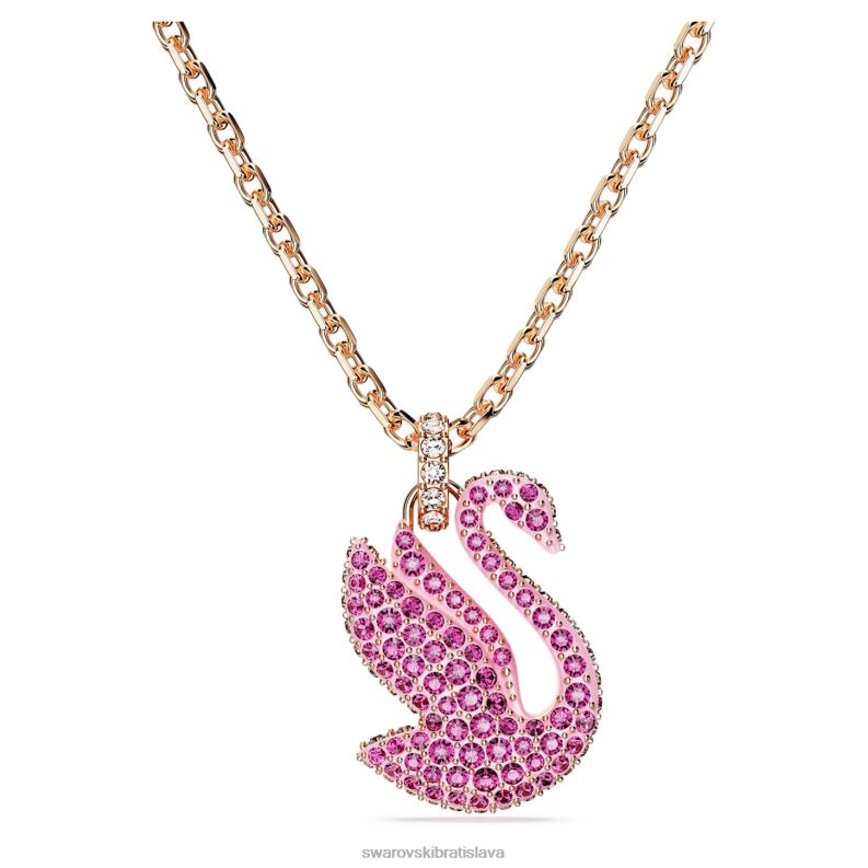 ikonický prívesok labuť labuť, ružové, pozlátené ružovým zlatom B8ZNT240 Swarovski šperky