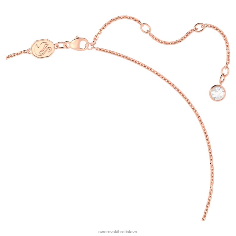 jeden prívesok srdce, biele, pozlátené ružovým zlatom B8ZNT246 Swarovski šperky