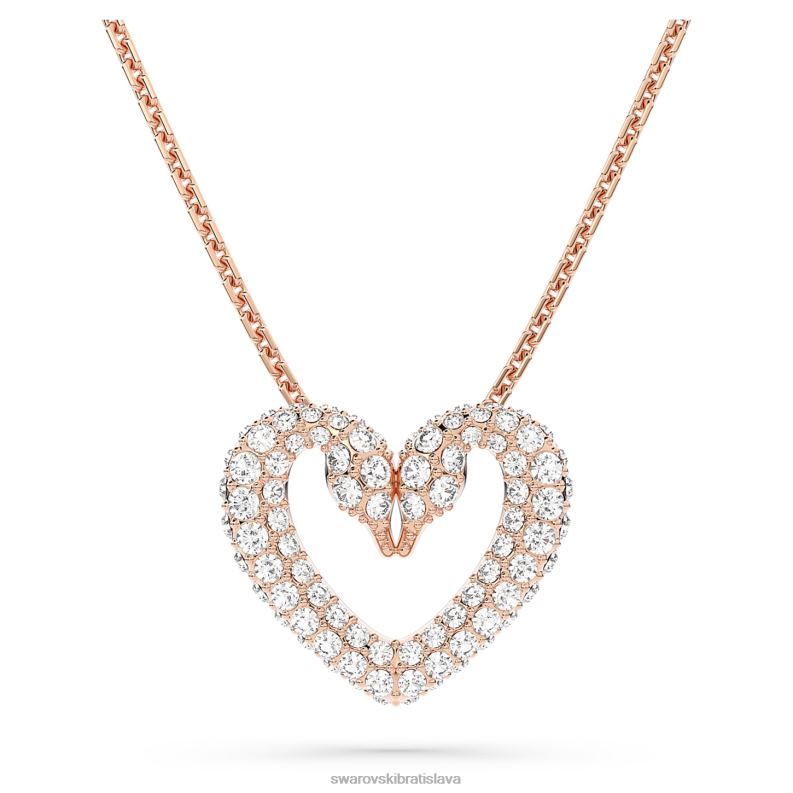 jeden prívesok srdce, biele, pozlátené ružovým zlatom B8ZNT340 Swarovski šperky