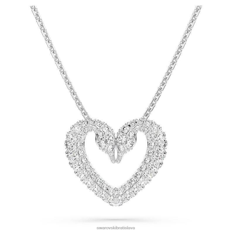 jeden prívesok srdce, biele, rhodiované B8ZNT241 Swarovski šperky