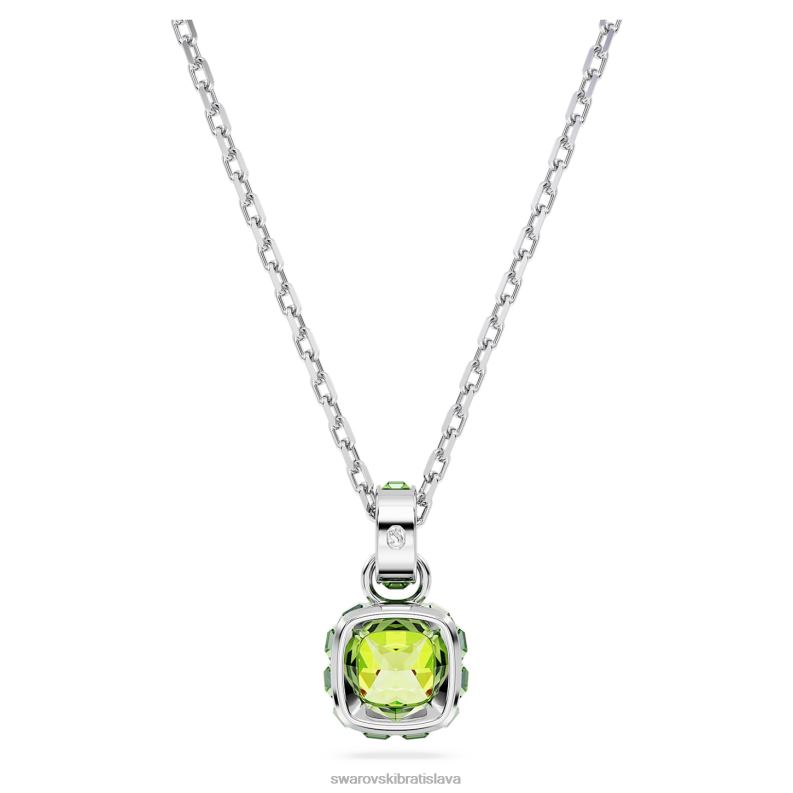 kamienkový prívesok hranatý výbrus august, zelená, rhodiovaná B8ZNT202 Swarovski šperky