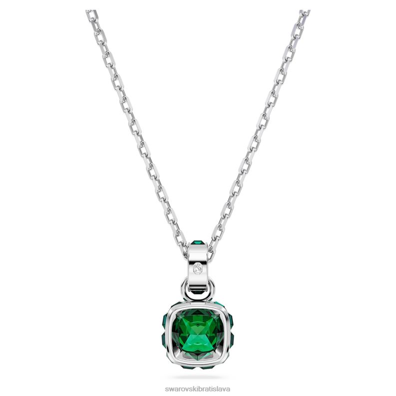 kamienkový prívesok hranatý výbrus májová, zelená, rhodiovaná B8ZNT172 Swarovski šperky