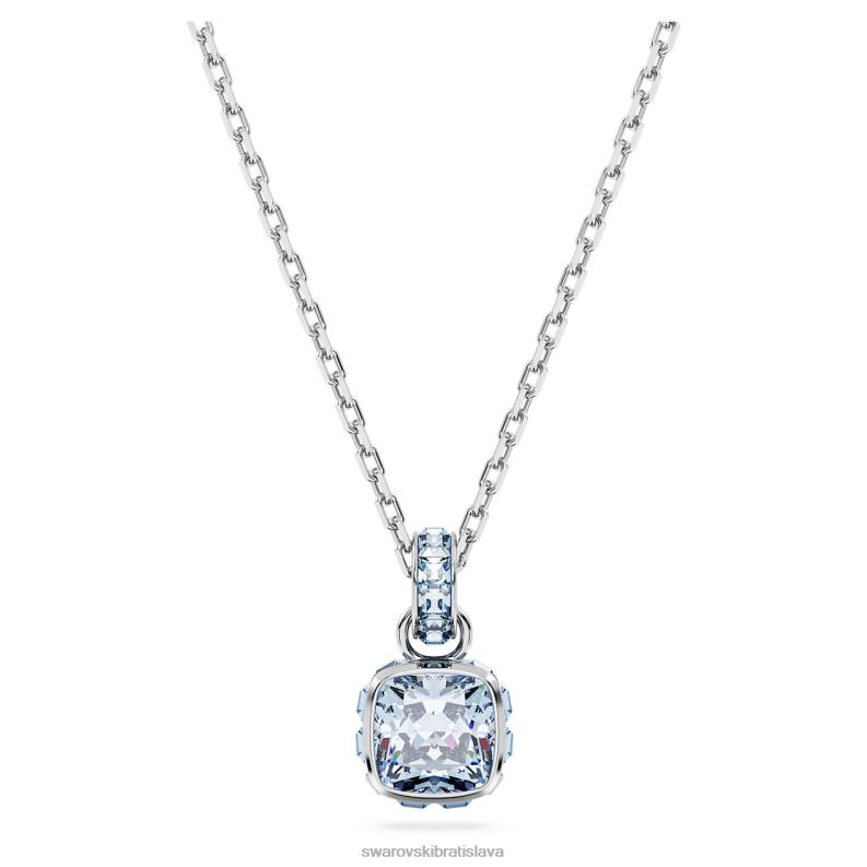 kamienkový prívesok hranatý výbrus pochodové, modré, rhodiované B8ZNT191 Swarovski šperky