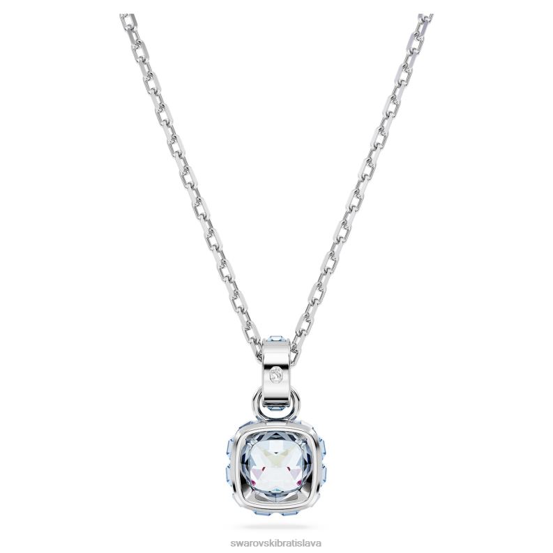 kamienkový prívesok hranatý výbrus pochodové, modré, rhodiované B8ZNT191 Swarovski šperky
