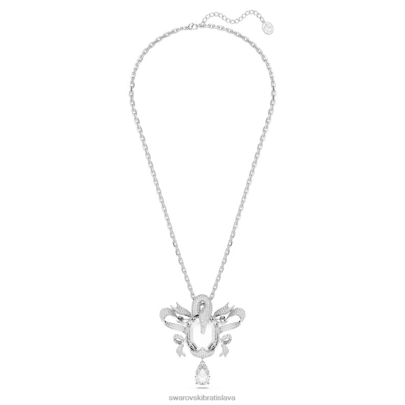 módny prívesok labuť labuť, biela, rhodiovaná B8ZNT213 Swarovski šperky