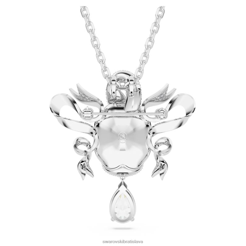 módny prívesok labuť labuť, biela, rhodiovaná B8ZNT213 Swarovski šperky