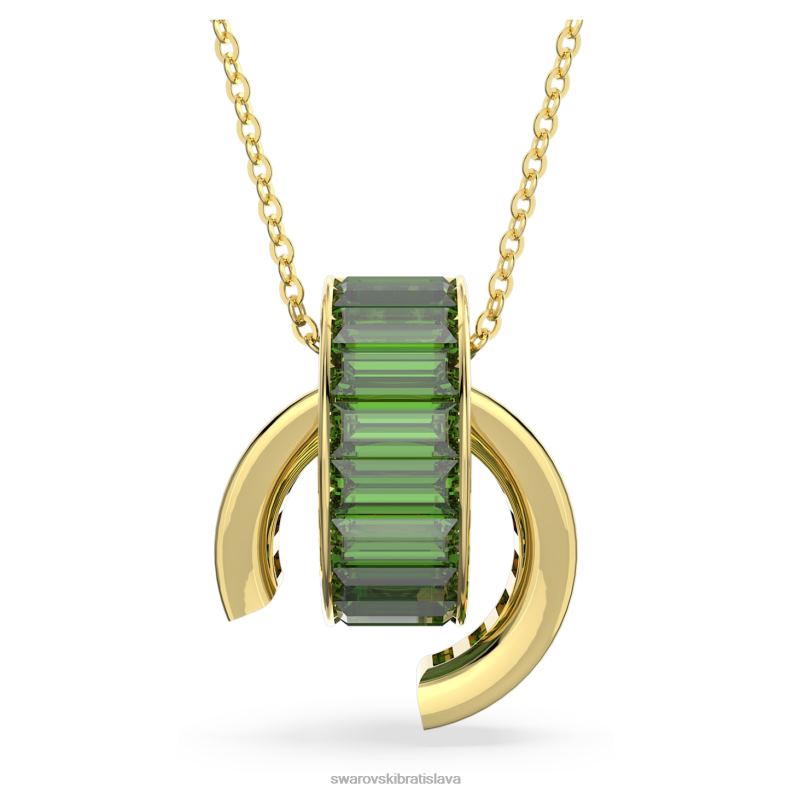 matricový prívesok bagetový rez, zelený, pozlátený B8ZNT204 Swarovski šperky