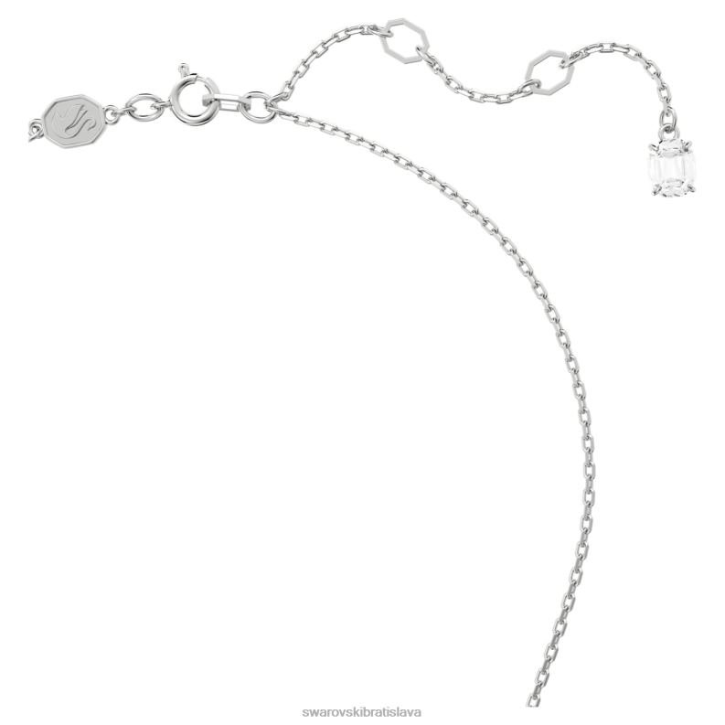 matricový prívesok zmiešané rezy, srdce, biele, rhodiované B8ZNT242 Swarovski šperky