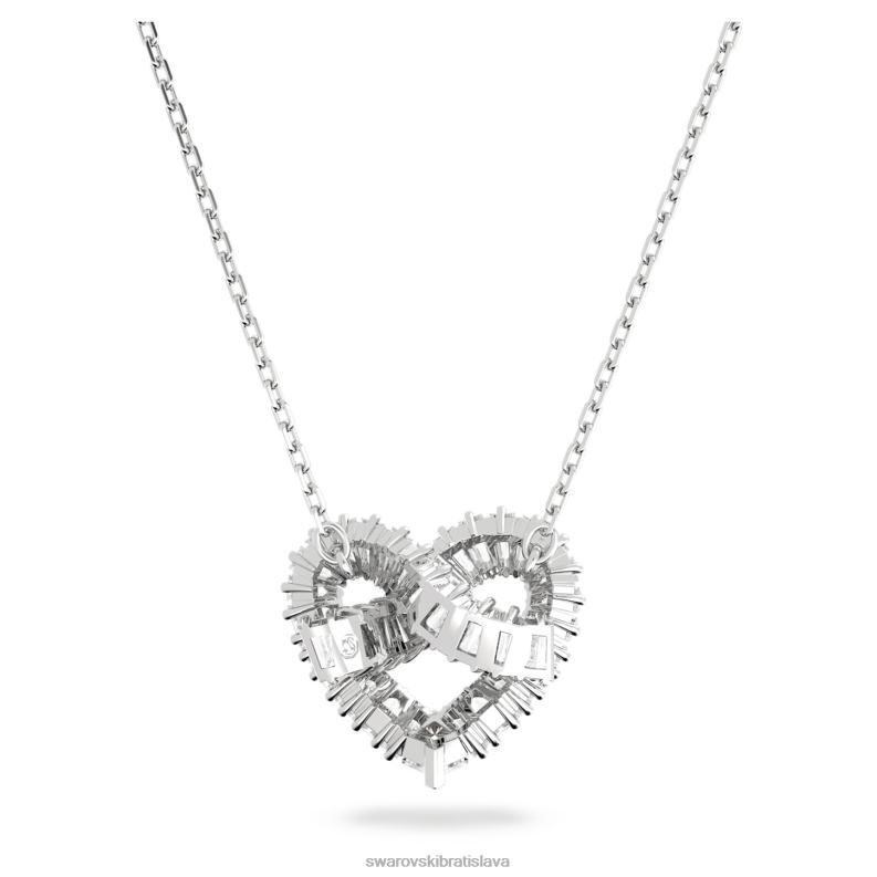 matricový prívesok zmiešané rezy, srdce, biele, rhodiované B8ZNT242 Swarovski šperky