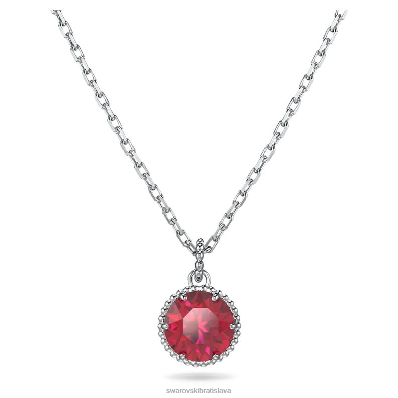 okrúhly prívesok z kameňa júlová, červená, rhodiovaná B8ZNT314 Swarovski šperky