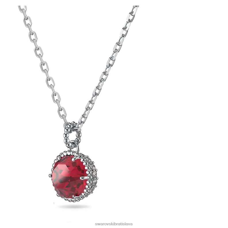 okrúhly prívesok z kameňa júlová, červená, rhodiovaná B8ZNT314 Swarovski šperky