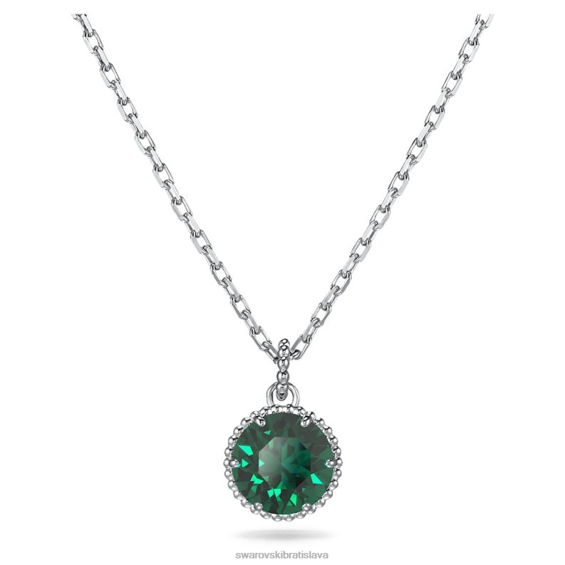okrúhly prívesok z kameňa májová, zelená, rhodiovaná B8ZNT292 Swarovski šperky