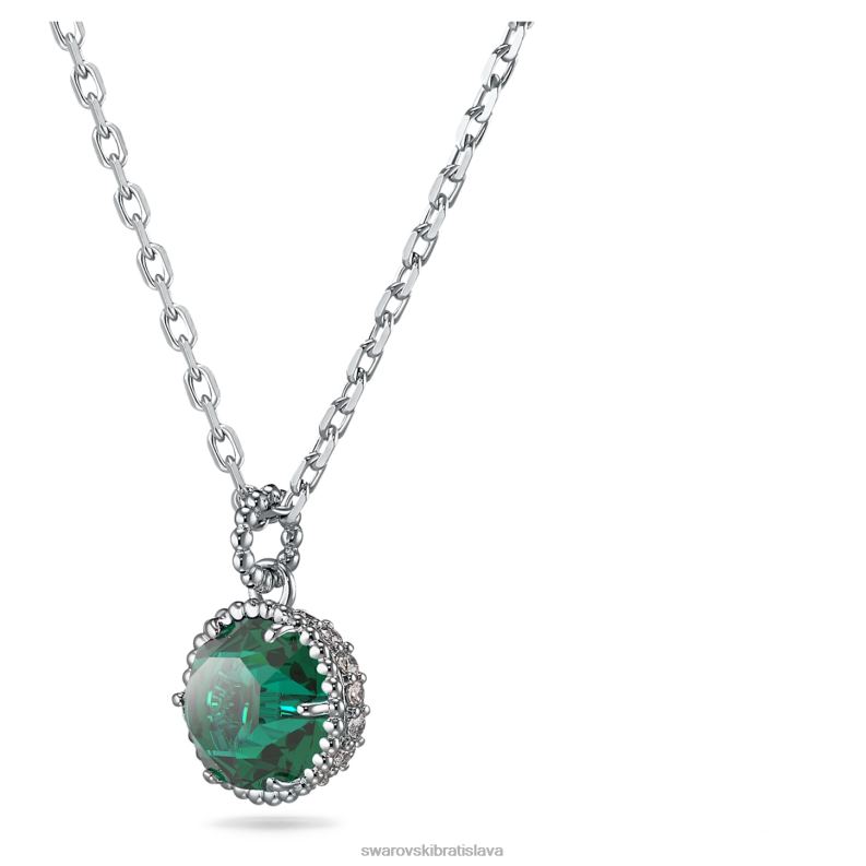 okrúhly prívesok z kameňa májová, zelená, rhodiovaná B8ZNT292 Swarovski šperky