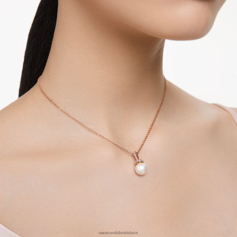 pôvodne prívesok biele, pozlátené ružovým zlatom B8ZNT271 Swarovski šperky