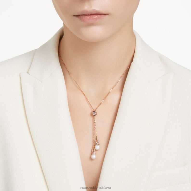 pôvodne y prívesok biele, pozlátené ružovým zlatom B8ZNT272 Swarovski šperky