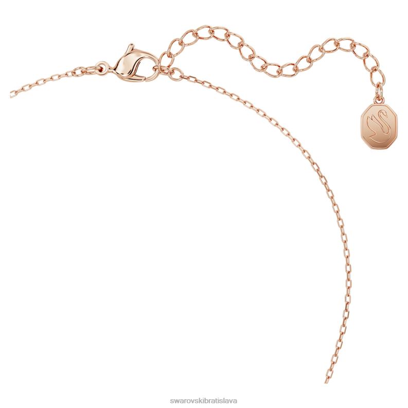 pekný prívesok pierko, biele, pozlátené ružovým zlatom B8ZNT280 Swarovski šperky