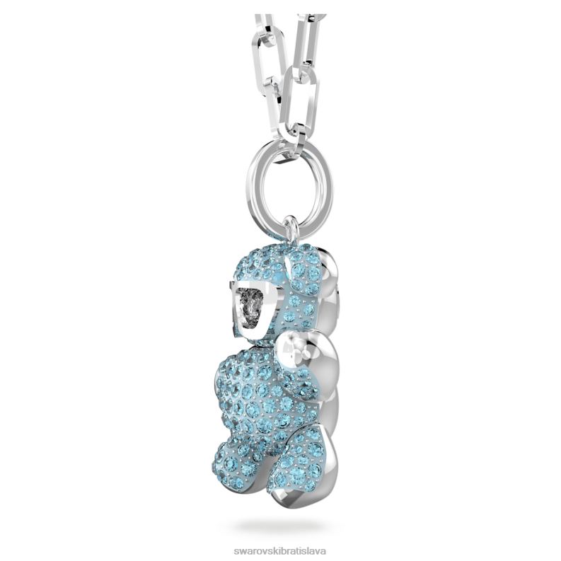 plyšový prívesok medveď, modrý, rhodiovaný B8ZNT199 Swarovski šperky