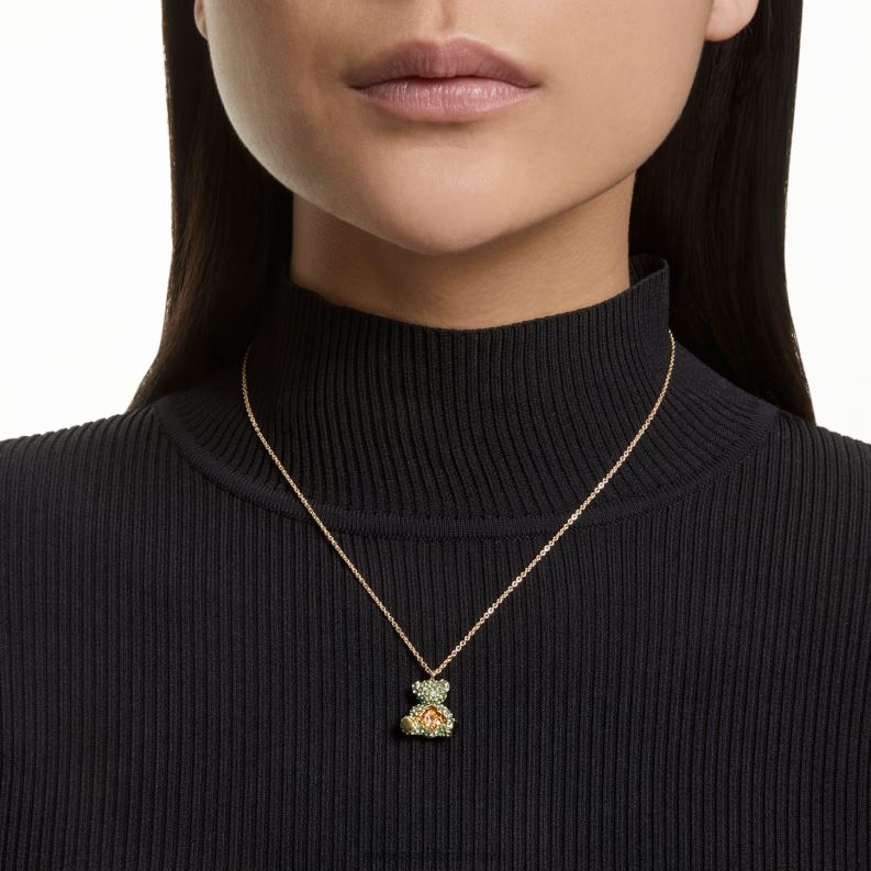 plyšový prívesok medvedí, zelený, pozlátený B8ZNT325 Swarovski šperky