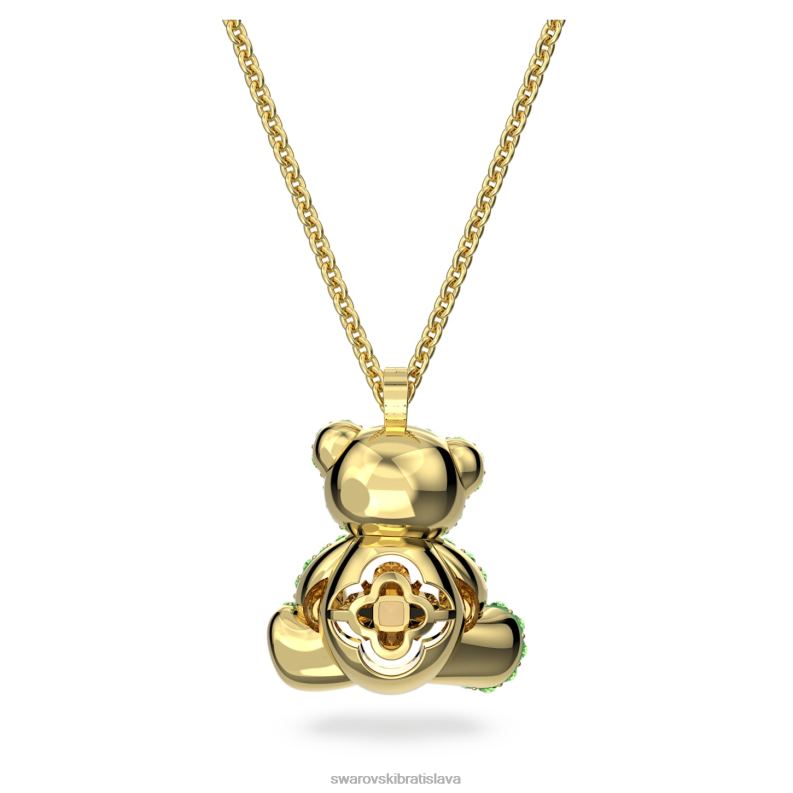 plyšový prívesok medvedí, zelený, pozlátený B8ZNT325 Swarovski šperky