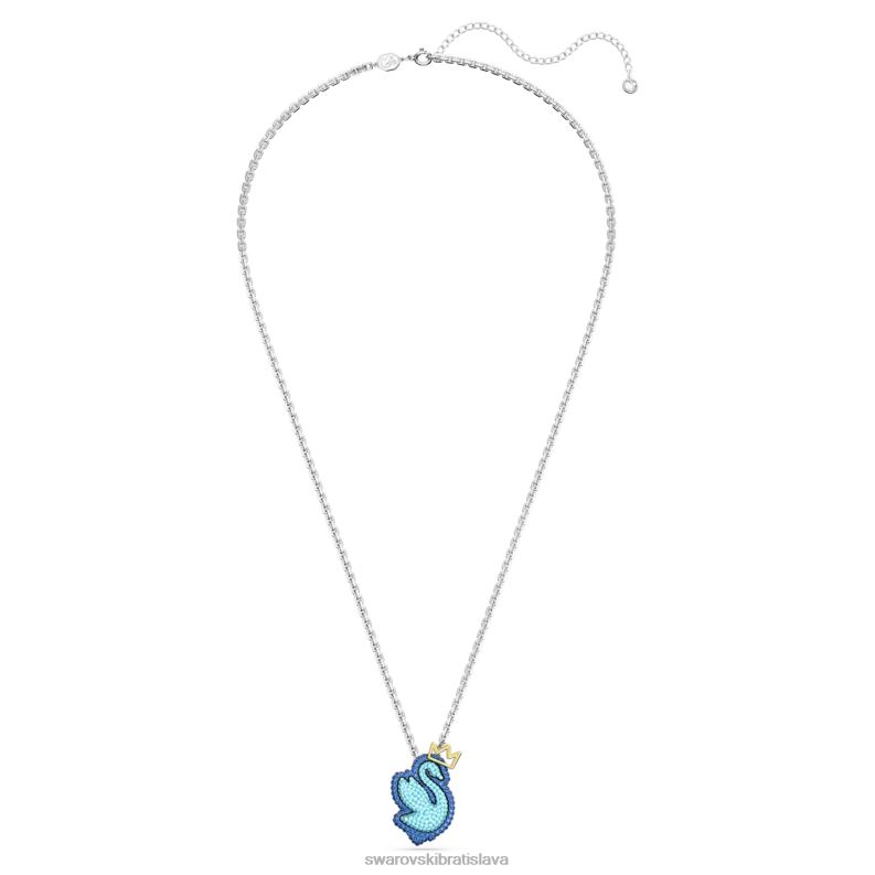popový prívesok labuť labuť, modrá, rhodiovaná B8ZNT291 Swarovski šperky