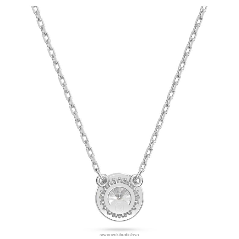 prívesok constella kruhový rez, dlažba, biela, rhodiovaná B8ZNT187 Swarovski šperky