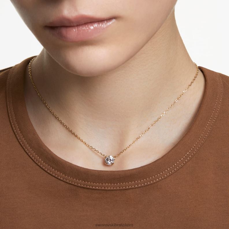 prívesok constella okrúhly výbrus, biely, pozlátený B8ZNT171 Swarovski šperky