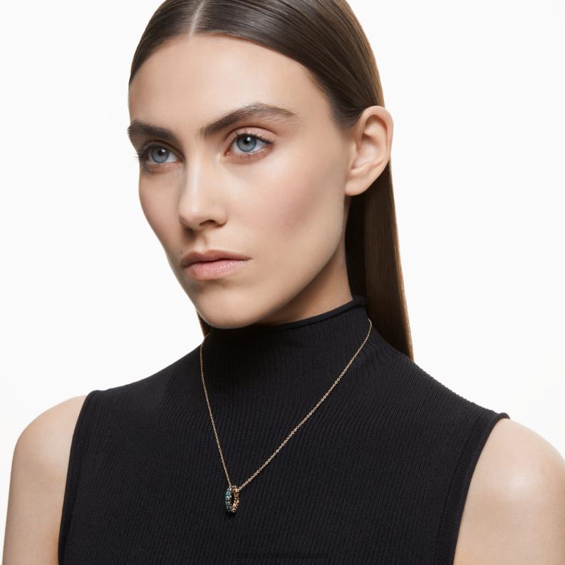 prívesok exalta okrúhly strih, zelená, pozlátená B8ZNT256 Swarovski šperky