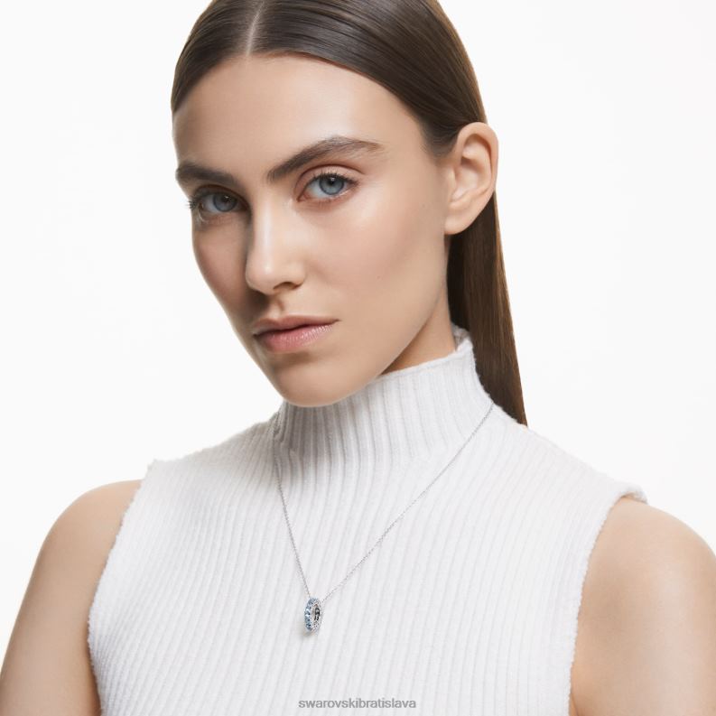 prívesok exalta okrúhly výbrus, modrá, rhodiovaná B8ZNT309 Swarovski šperky