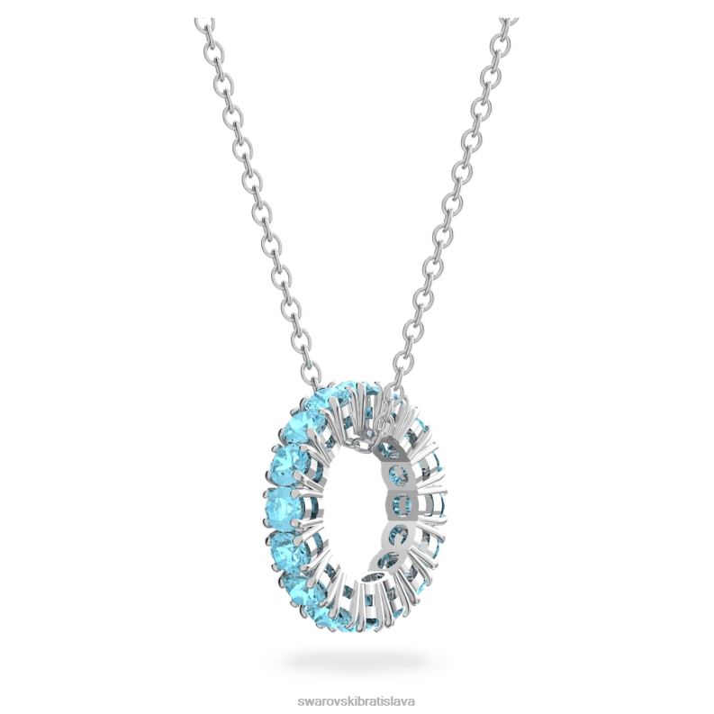 prívesok exalta okrúhly výbrus, modrá, rhodiovaná B8ZNT309 Swarovski šperky