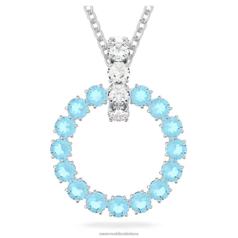 prívesok exalta okrúhly výbrus, modrá, rhodiovaná B8ZNT342 Swarovski šperky