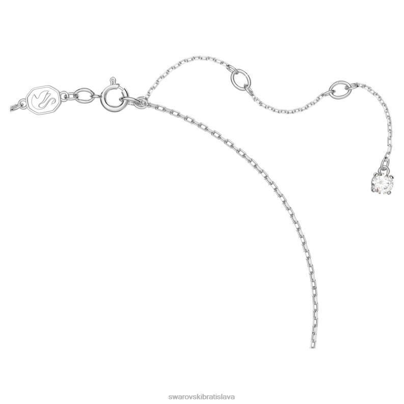 prívesok gema zmiešané rezy, kvet, biela, rhodiované B8ZNT194 Swarovski šperky