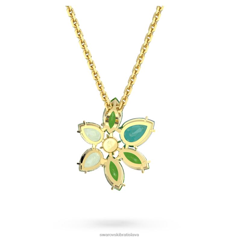 prívesok gema zmiešané strihy, kvetinové, zelené, pozlátené B8ZNT163 Swarovski šperky