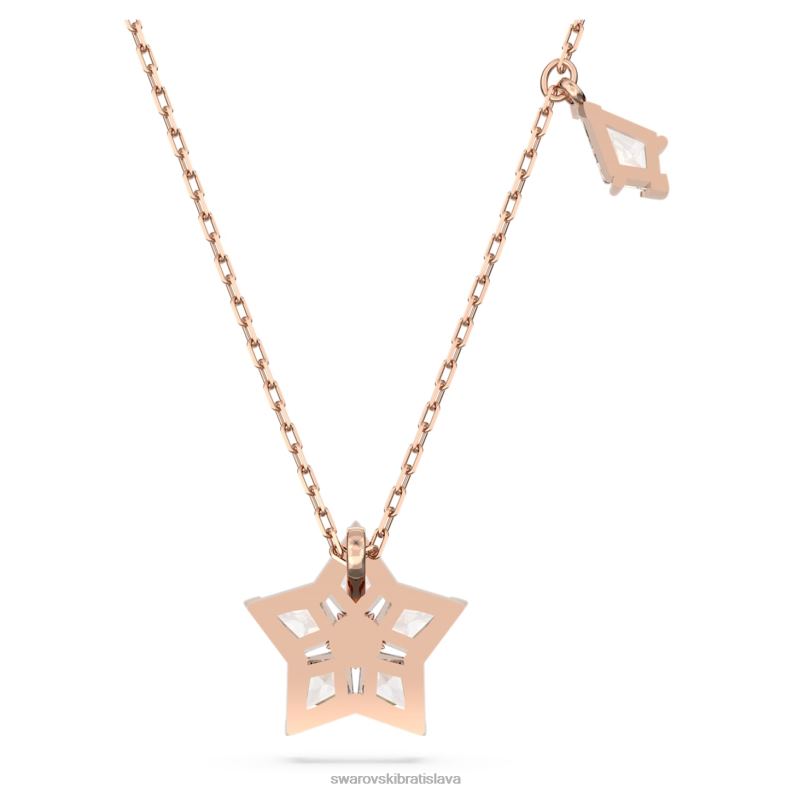 prívesok stella kite strih, hviezdicový, biely, pozlátený ružovým zlatom B8ZNT287 Swarovski šperky