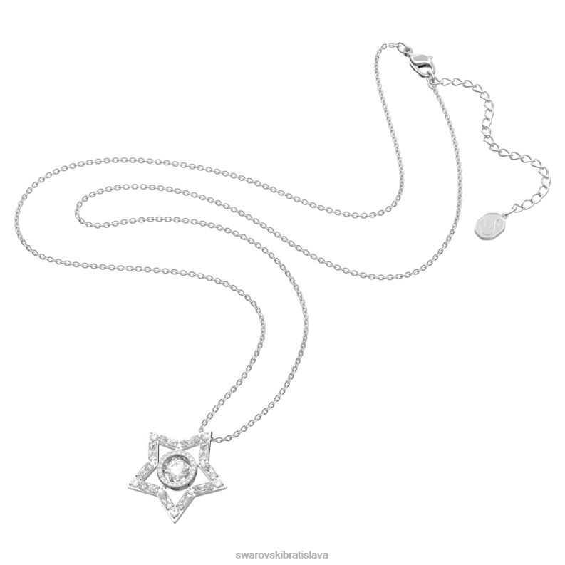 prívesok stella zmiešané rezy, hviezdicové, biele, rhodiované B8ZNT244 Swarovski šperky