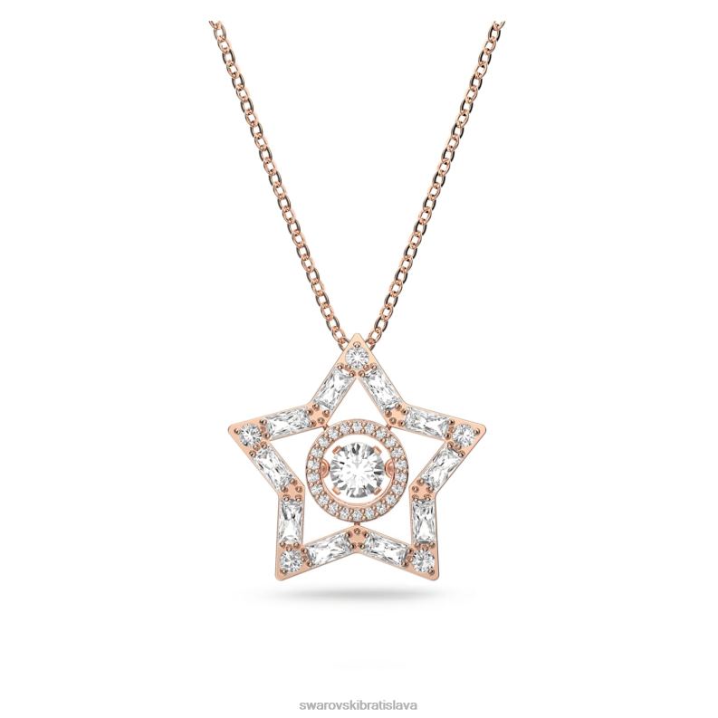 prívesok stella zmiešané strihy, hviezdicové, biele, pozlátené ružovým zlatom B8ZNT214 Swarovski šperky