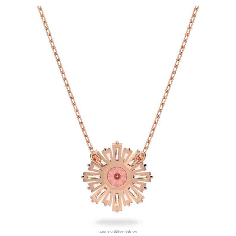 slnečný prívesok zmiešané strihy, slnko, ružové, pozlátené ružovým zlatom B8ZNT236 Swarovski šperky