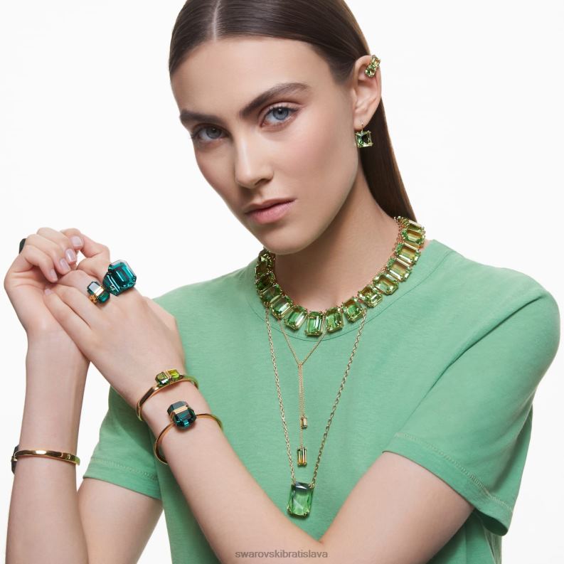 tisícročia prívesok osemhranný výbrus, zelený, pozlátený B8ZNT238 Swarovski šperky