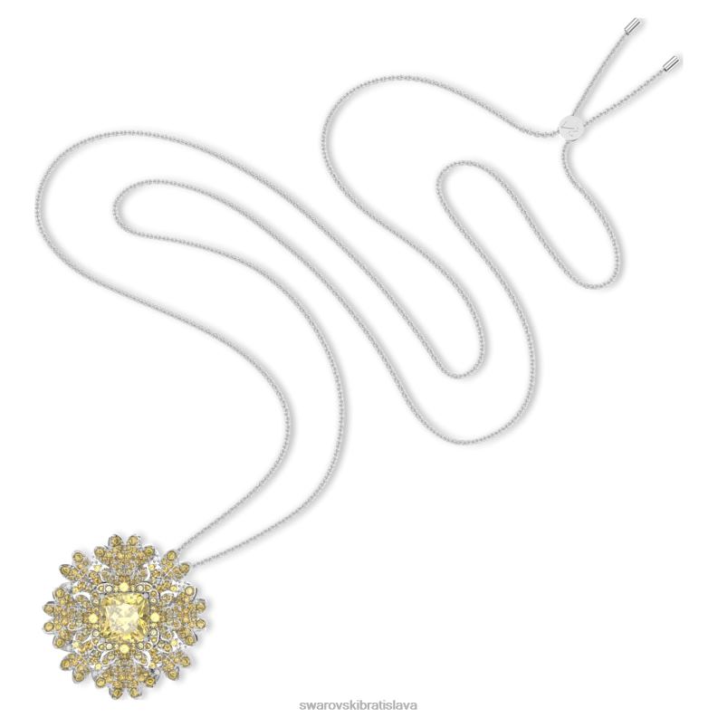 večný kvetinový prívesok a brošňa kvet, žltá, povrchová úprava zmiešaný kov B8ZNT229 Swarovski šperky